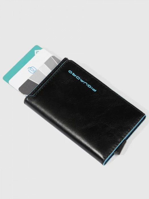 Чехол для кредитных карт Piquadro Blue Square PP6513B2BLR/N черный натуральная кожа