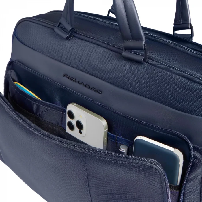 Деловая сумка для ноутбука Piquadro Wollem CA6637W129/BLU полиэстер/натуральная кожа