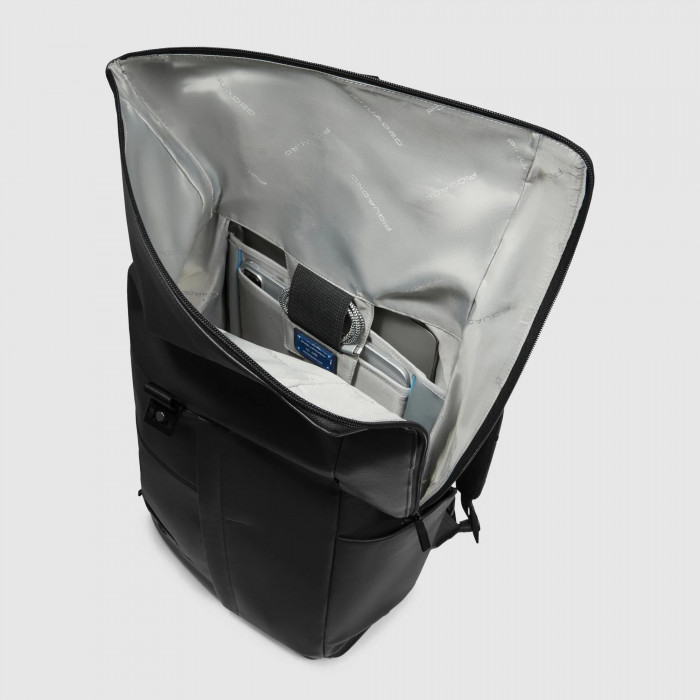 Рюкзак мужской Piquadro Russel CA6768W137/N роллтоп черный кожа